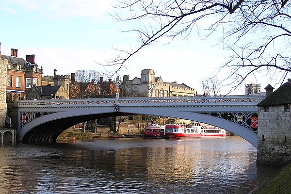 Lendal Bridge from the South Bank, looking downstream