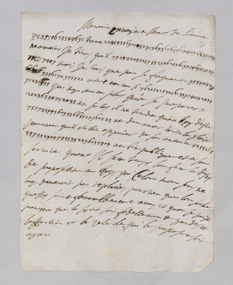 Letter from Queen Christina to Decio Azzolino in the National Archives of Sweden
