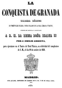 Spanish title page of the world premiere libretto