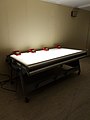 Light table and red phones inside command room in ARK bunker near Konjic.