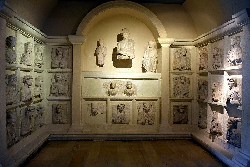 File:Limestone funerary reliefs from Palmyra, Syria. On display at the Museum of Archaeology, Istanbul.jpg