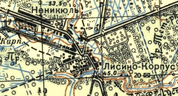 План посёлка Лисино-Корпус. 1939 год