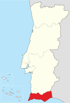 Poloha Algarve v rámci Portugalska