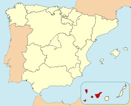 Ligging van Santa Cruz de Tenerife in Spanje