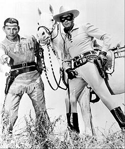 Lone Ranger and Tonto with Silver 1960.jpg