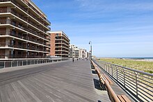 Buildings on the boardwalk in 2021 Long Beach NY boardwalk west 2021h-2.jpg