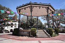 The city's historic center at Plaza de Los Angeles near Calle Olvera Los Angeles Plaza-1.jpg