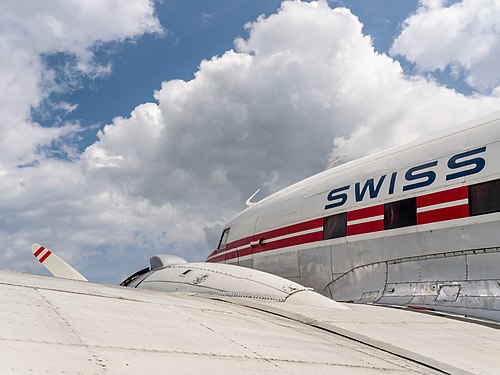 Douglas DC-3 on exhibit at the Museum of Transport Lucerne