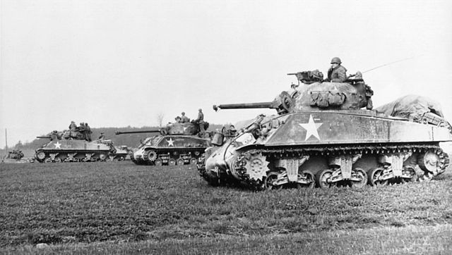 Sherman medium tank from World War II, the workhorse of U.S. armoured forces