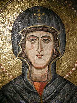 Madonna romana d'Orient (mosaic, ~1100), inspiració d'obres pictòriques romàniques. Museo Civico Medievale de Bologna