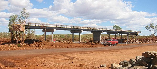 Maitland River bridge following Cyclone Monty, 2004