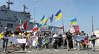 Keine Mistrals für Putin, St. Nazaire, 7. September 2014, von Volodymyr Tkachenko