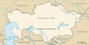 Peta yang menunjukkan lokasi Kosmodrom Baikonur di Kazakhstan