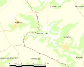 Poziția localității Audignicourt