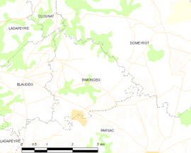 Mapa obce Rimondeix