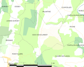 Mapa obce Goux-sous-Landet
