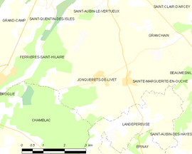 Mapa obce Jonquerets-de-Livet