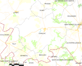 Mapa obce Chaillac