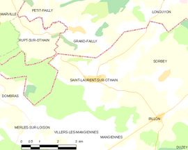 Mapa obce Saint-Laurent-sur-Othain