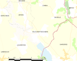 Mapa obce Eslourenties-Daban