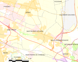 Mapa obce Saint-Bonnet-de-Mure