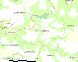 Mapa obce Saint-Christophe