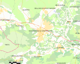 Mapa obce Saint-Maximin-la-Sainte-Baume