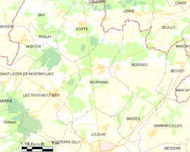 Mapa obce Bournand