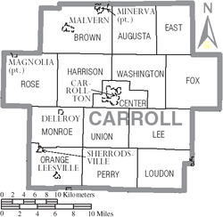 Map of Carroll County Ohio With Municipal and Township Labels.PNG