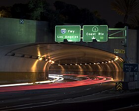 Western end of I-10 at the McClure Tunnel in Santa Monica