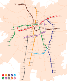 Santiago Metro map as January, 2019