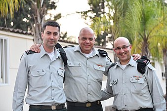 זיו אבטליון עם מישל ינקו (במרכז) וגיא פאגלין, מאי 2019