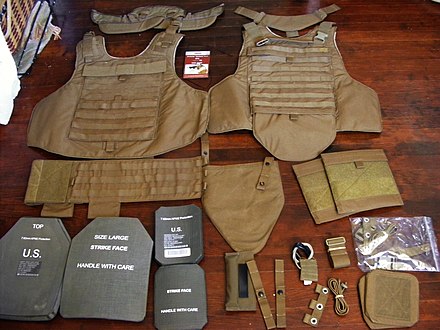 Components of a Modular Tactical Vest, including E-SAPI plates