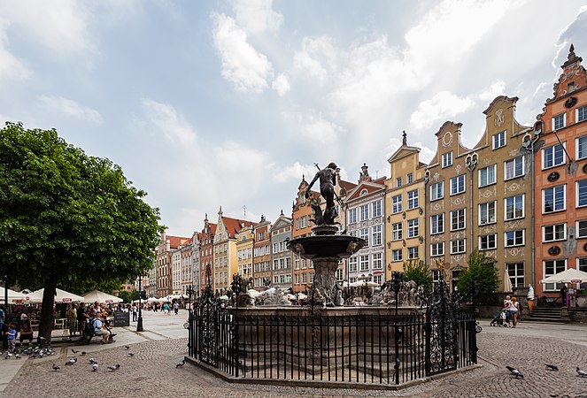Neptune's Fountain and the Long Market in Gdańsk