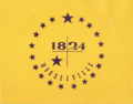 The original copy of the Mooresville town flag made in 1974.