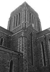 Mount St Bernard Abbey, tower and crossing Mount St Bernard Abbey1.jpg