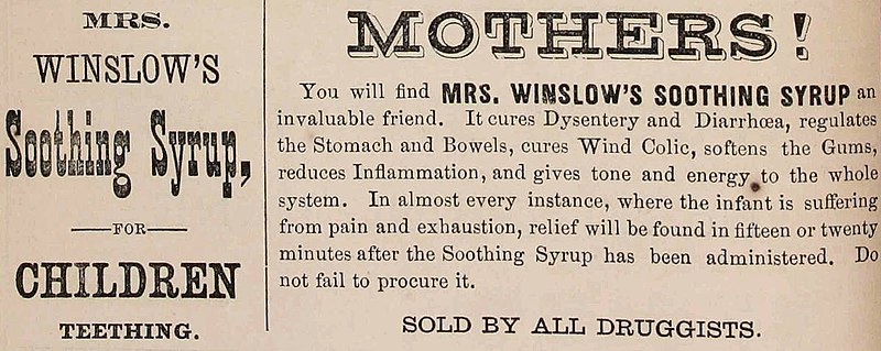 File:Mrs Winslow's Soothing Syrup (1876) (ADVERT 170).jpeg