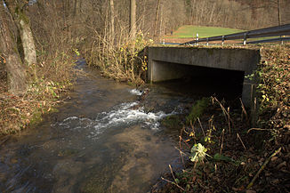 Confluence of the Naiferbach (left) and the Ittlinger Bach to the Schnaittach