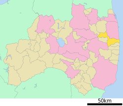 Location of Namie in Fukushima Prefecture