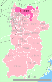Poziția localității Nara