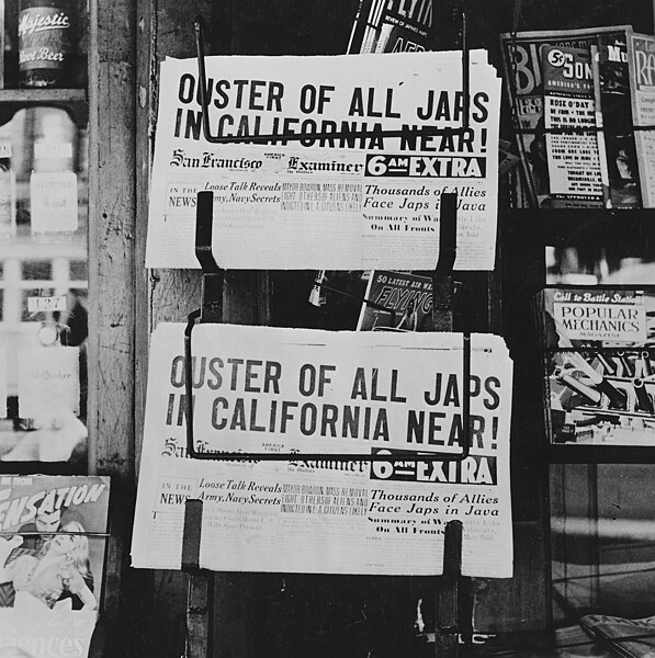 File:Newspaper headlines of Japanese Relocation - NARA - 195535.jpg