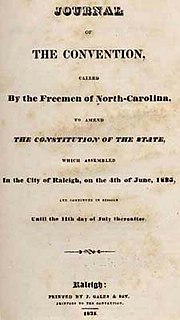 <span class="mw-page-title-main">North Carolina Constitutional Convention of 1835</span>