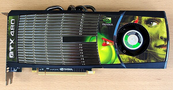 NVIDIA GeForce GTX 480 of the GeForce 400-line of graphics-cards; the first iteration to feature the Fermi micro-architecture (GF100-375-A3).