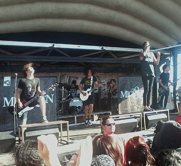 Of Mice & Men performing live on the Vans Warped Tour in 2011