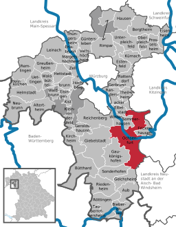Läget för Ochsenfurt i Landkreis Würzburg