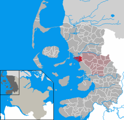 Läget för kommunen Ockholm i Kreis Nordfriesland