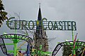 Achtbaan op de kermis van het Oktoberfeest Sittard.