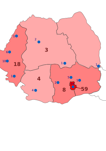 Le regioni e le città campione della Romania