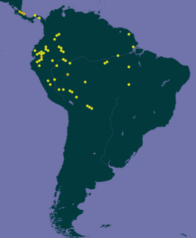 Mapa GBIF da distribuição de O. amazonica.