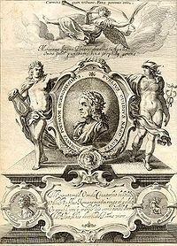 Engraved frontispiece of George Sandys's 1632 London edition of Ovid's Metamorphoses Englished. Ovidius Metamorphosis - George Sandy's 1632 edition.jpg
